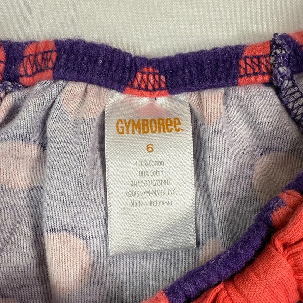GYMBOREE Girls Polka Dot Long Sleeve‎ Top 6 Purple Bow Casual Cute Everyday